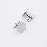 European American Man's Steel Cufflinks Titanium Studs