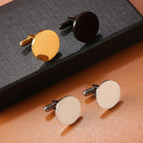 European American Man's Steel Cufflinks Titanium Studs