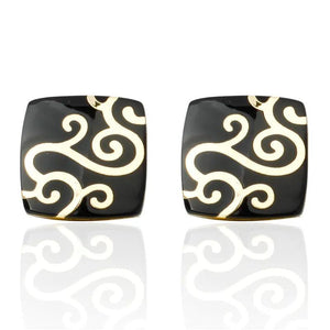 HYX Golden Auspicious Clouds Enamel Cuff Buttons French Shirt Cufflinks