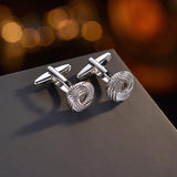 Silver Cufflinks Men Shirt Cufflink Business Wedding Father's High Novelty Cuff