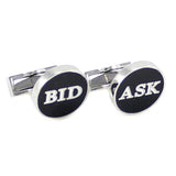 Men's Rhodium Plated Bid-Ask Cufflinks