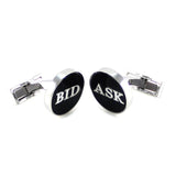 Men's Rhodium Plated Bid-Ask Cufflinks