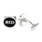 Men's Rhodium Plated Bid-Ask Cufflinks