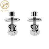 Zhijia Guitar Cufflinks For Mens French Shirt Cuff Links Party Club