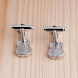 Zhijia Guitar Cufflinks For Mens French Shirt Cuff Links Party Club