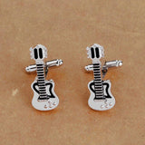 Zhijia Guitar Cufflinks For Mens French Shirt Cuff Links Party Club