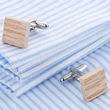 Wood Cufflink Suit Cuff links Brass Gemelos Men Jewelry