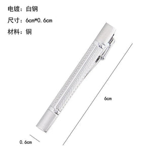 Silver Copper Alloy Men's Tie Clip Business Accessory
