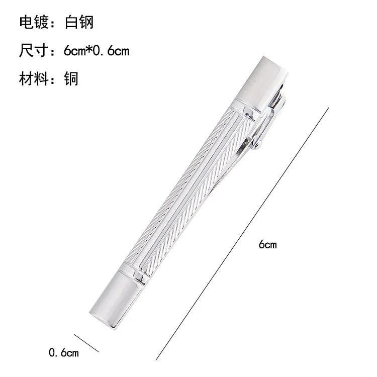Silver Copper Alloy Men's Tie Clip Business Accessory