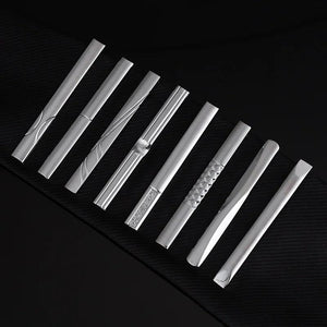 Silver Copper Alloy Men's Tie Clip Business Accessory