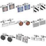 Copper Enamel Retro Pattern Cufflinks Wedding Jewelry