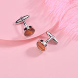 Copper Enamel Retro Pattern Cufflinks Wedding Jewelry