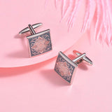 Copper Enamel Retro Pattern Cufflinks Wedding Jewelry