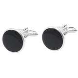Men's Round Silver Cuff Links XK23024 Business Dress Shirt Wedding