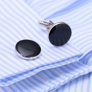 Men's Round Silver Cuff Links XK23024 Business Dress Shirt Wedding