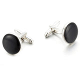 Men's Round Silver Cuff Links XK23024 Business Dress Shirt Wedding
