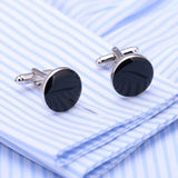 Men's Round Silver Cuff Links XK23024 Business Dress Shirt Wedding