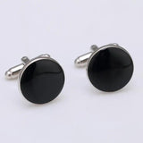 Men's Round Silver Cuff Links XK23024 Business Dress Shirt Wedding