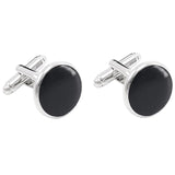 Men's Round Silver Cuff Links XK23024 Business Dress Shirt Wedding