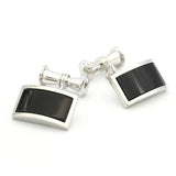 Men's Stone Cuff Links Silver Brass Material Cufflinks
