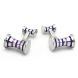 Men's Stripes Cuff Links Copper Purple Double Sides