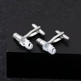 Spiral Tube Men's Silver Cufflinks