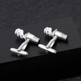 Spiral Tube Men's Silver Cufflinks