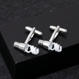Spiral Tube Men's Silver Cufflinks