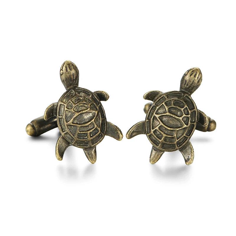 Bronze Tortoise Cufflinks Retro Styling Men's Animal Design
