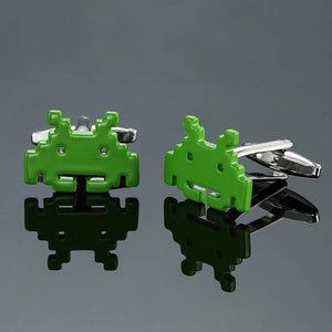 Green Robot Cufflinks Men's French Shirt Cufflinks
