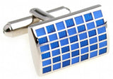 Purple Enamel Check Copper Men Cufflinks Wholesale