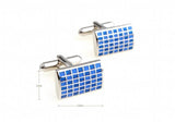 Purple Enamel Check Copper Men Cufflinks Wholesale