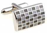 Purple Enamel Check Copper Men Cufflinks Wholesale