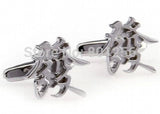 Silver Chinese Word Cufflinks Copper Material Wholesale & Retail