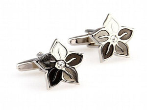 Flower Colour Crystal Copper Cuff Links