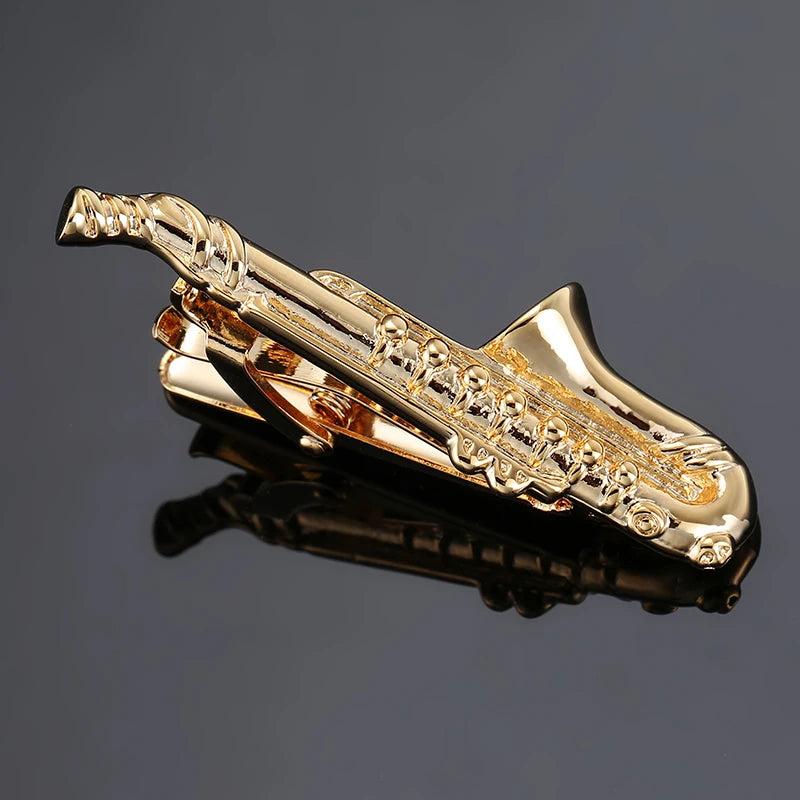 Saxophone Men Tie Clip Bar Necktie Pin Clasp Clamp Wedding