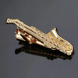 Saxophone Men Tie Clip Bar Necktie Pin Clasp Clamp Wedding