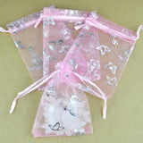 100pcs 7x9cm Pink Organza Bags Wedding Jewelry Packaging Bags