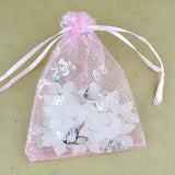100pcs 7x9cm Pink Organza Bags Wedding Jewelry Packaging Bags