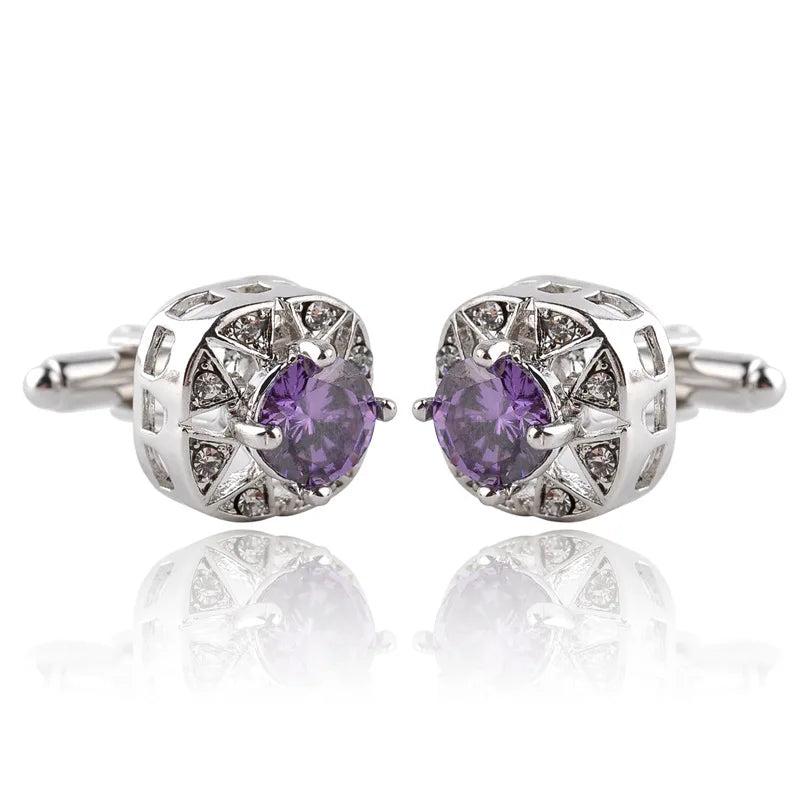 Men's Rhinestone Cufflinks Woman's Wedding Studs