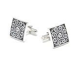 Vintage Square Cufflinks with Enamel for Mens Shirt Wedding Gift