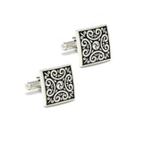 Vintage Square Cufflinks with Enamel for Mens Shirt Wedding Gift