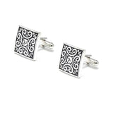 Vintage Square Cufflinks with Enamel for Mens Shirt Wedding Gift