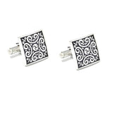Vintage Square Cufflinks with Enamel for Mens Shirt Wedding Gift