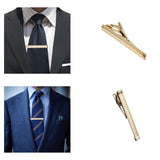 B36D Men Brass Golden Tie Necktie Clip Clasp Wedding Engraved Tie Bar Clips