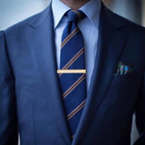 B36D Men Brass Golden Tie Necktie Clip Clasp Wedding Engraved Tie Bar Clips