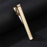 B36D Men Brass Golden Tie Necktie Clip Clasp Wedding Engraved Tie Bar Clips