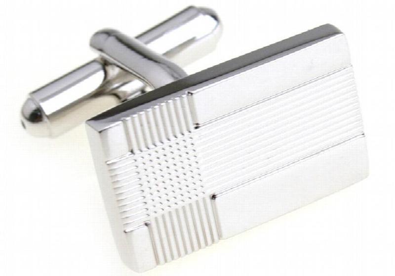 Silver Square Copper Material Men Cufflinks Wholesale Retail
