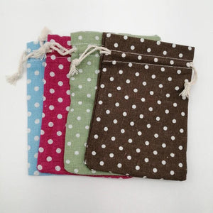 10pcs Colorful Dot Jewelry Gift Bags Drawstring Pouches