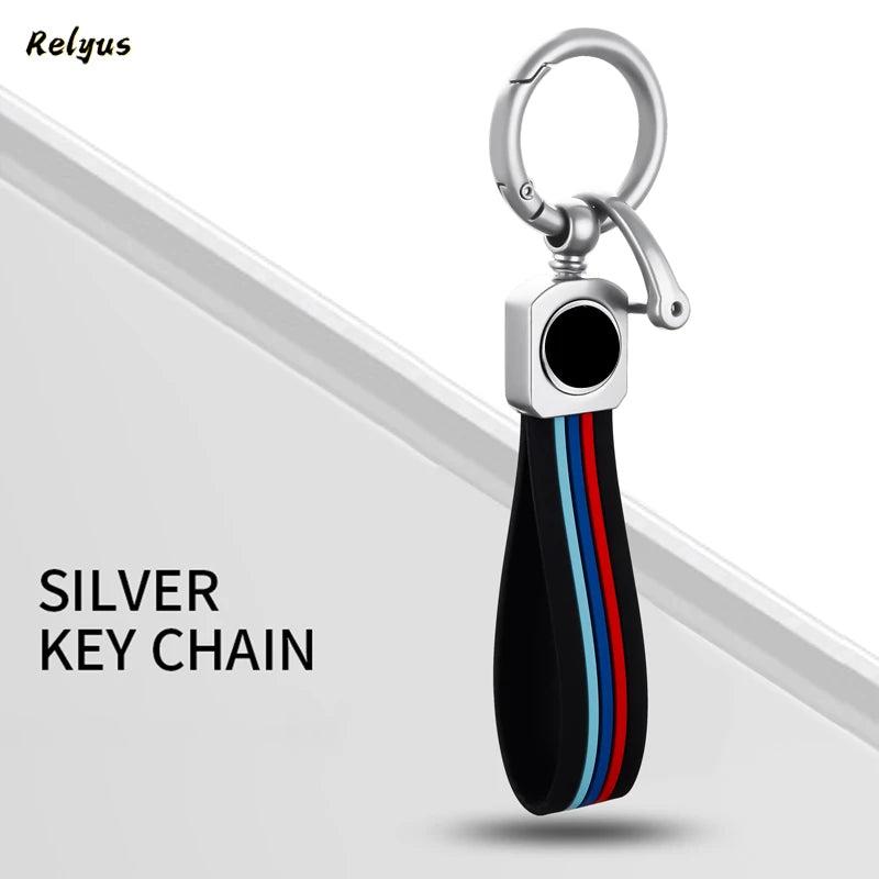 Business Metal PU Leather Car Keychain for Men or Women Key Ring Holder